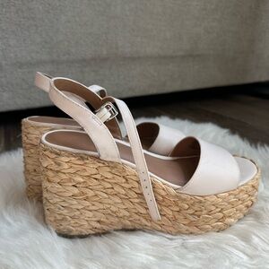 WORN TWICE Cream Wedge Sandals